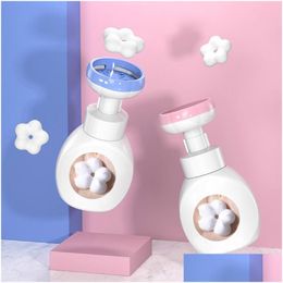 Liquid Soap Dispenser Flower Stamp Hand Pump Bottle Floral Foam Bubbler Handsoup Plastic Bathroom Trip Travel Storage Jar Drop Deliv Dhax1