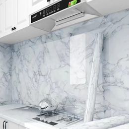 Marble Self-adhesive Waterproof Wallpaper Kitchen High Temperature Resistance Oil Proof Cabinet Refurbished Countertop Sticker 240123