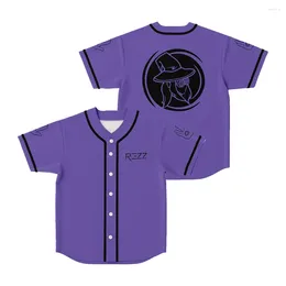 Men's T Shirts Rezz Purple Circle Baseball Jersey Top Shirt V-Neck Short Sleeve Tee Women Men Streetwear Hip Hop Clothes