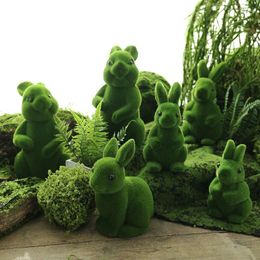 Decorative Flowers Artificial Plant Moss Small Animal Of The Forest Family Rabbit Wedding Party Shopping Mall Window Display Gardening