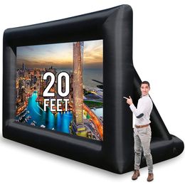 wholesale 10x8m (33x26ft) inflatable movie screen Outdoor and Indoor Theatre Projector Screens&Includes blower, Tie-Downs too Storage Bag