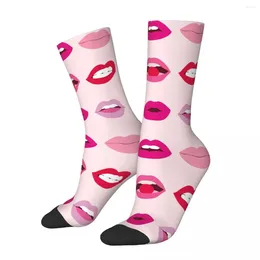 Men's Socks Nine Sexy Lip Male Mens Women Spring Stockings Polyester