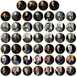 Decorative Figurines 46 U.S. Presidents Silver Commemorative Coins Great Man Coin Badge High Quality Artwork Fans Collection