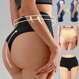 Women's Panties Sexy High Waisted Thong Tight Beauty Without Marks Strong Hip Lifting Fitting Short Briefs