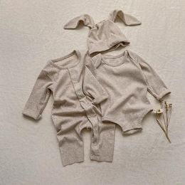 Rompers Autumn Born Infant Casual Jumpsuit Boy Girl Baby Cotton Romper Fashion Kid Bodysuit Toddler Solid One-piece Onesie