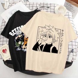 Herren T-Shirts Herren T-Shirts Designer T-Shirt Männer Harajuku Kurapika T-Shirt Niedliches Anime Hisoka Hemd Grafik Top T-Shirts Männlich 90er Jahre
