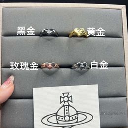 Ring Designer Ring for Woman Vivienenwestwoods Luxury Jewellery Viviane Westwood Empress Dowager Xis Smooth Face Small Love Ring Simple and Fashionable Saturn Ring H