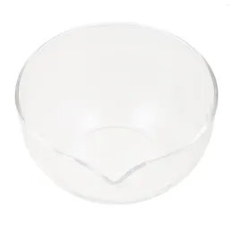 Glass Evaporating Dish With Spout Round Basin Mixing Bowl