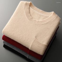 Men's Sweaters Pure Wool Vest O-neck Jacquard Sleeveless Casual Warm Sweater With Bottoming Coat And Loose Pullover.