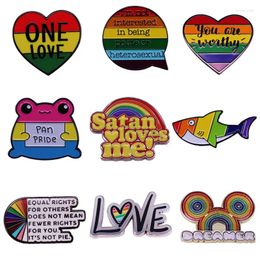 Brooches Creative Rainbow English Pin Transgender Flag Badge Funny Cartoon Metal Enamel Brooch Accessories Hoodie Decorate Gay Gift