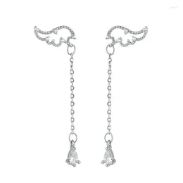 Dangle Earrings Luxury Tassel Long Chain Zircon Wing Piercings Drop Women Girls Party Jewelry Eh2060