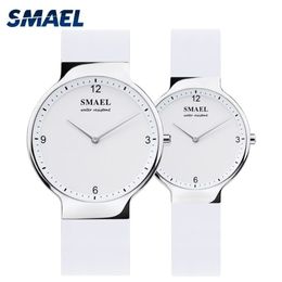 SMAEL quartz WATCH Set 1835 simple couple flexible wf wristwatches lovers set silver top gift172L