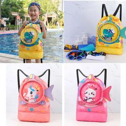 Storage Bags Children Swimming Bag Beach Pool Swim Wet And Dry Clothes Shoes Knapsack Kids Cute Animals Backpack For Outdoors Sports