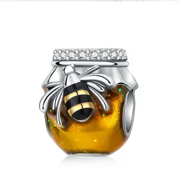 Loose Gemstones 925 Sterling Silver Bee Honey Pot Animal Series Beads Charm Fit Original Charms Bracelets Women DIY Jewelry Gift