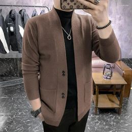 Men's Sweaters Casual Sweater Letter Pure Colour Cardigan Men Designer Brand Fashion Pocket Knit Jacket S-3XL