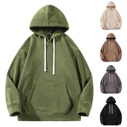 Men's Hoodies Mens Graphic Male Autumn And Winter Double Velvet Hooded Sweatshirt Simple Versatile Coat Drawstring Gift Boy