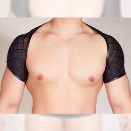 Bras Sets Men Short Sleeve See-Through Mesh T-Shirt Decor Half Cropped Shrug Top Clubwear