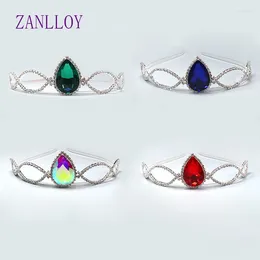 Hair Clips ZANLLOY Fashion Exquisite Colourful Crystal Crown Ladies Party Jewellery Princess Birthday Band Bridal Wedding Gift