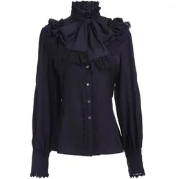 Women's Blouses Womens Long Sleeve Tops Gothic For Daily Stage Performance Lolita Shirt Turtleneck Comfy Fashion Female Shirts