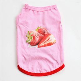 Dog Apparel 2024 Summer Breathable Dogs Vests Soft Cotton Small Chihuahua Clothes Printed Strawberry Cats Use Fashion Style Pet Products