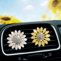 Diamond Sunflower Clips Perfume Car Air Outlet Aromatherapy Clip Freshener Auto Interior Accessories