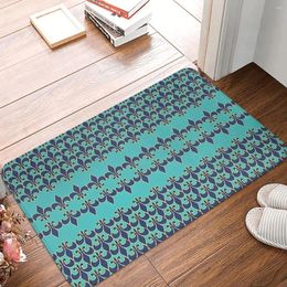 Carpets Fleur De Lys Non-slip Rug Doormat Living Room Mat Green Hallway Carpet Bedroom Decorative