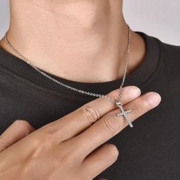 Pendant Necklaces LIEBE ENGEL Fashion Female Cross Pendants Silver Gold Color Crystal Jesus Necklace Jewelry For Men/Women Wholesale