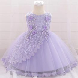 Girl Dresses Infant Baby Girls Flower Po Christening Gowns Born Baptism Clothes Princess Lace Trailing 1st Birthday Dress