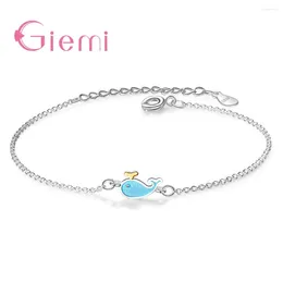 Link Bracelets Fashion Brand Bracelet With Whale Shape Opal High Quality 925 Silver Needle Adjustable Romantic Ladies Valentine's Gift