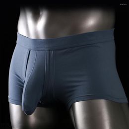 Underpants Men Boxer Briefs Separate Ball Pouch Male Breathable Panties Trunks Man Solid Bulge Shorts