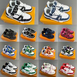 top quality Casual Shoes Designer Trainer Sneaker Virgil Calfskin Leather Abloh Black White Green Red Blue Overlays Platform outdoor Walking L