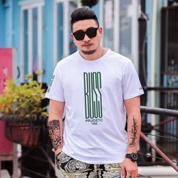 Cross Border Men's Summer T-Shirt Original Trendy Brand Large Men's T-Shirt Men's Loose Fat Short Sleeved T-Shirt, One Piece For Distribution