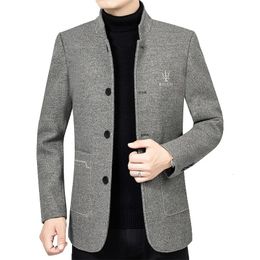 Men Business Casual Woollen Blazers Jackets Wool Suits Coats Fashion Male Cashmere High Quality Slim Blazers Jackets Coats 4X 240118