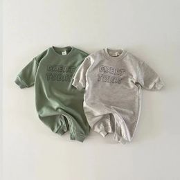 Autunno Bambino Manica lunga Pagliaccetto casual nato Neonato Ragazza Lettera Stampa Tuta Bambino Ragazzo Tutina Vestiti per bambini in cotone 240118