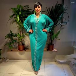 Ethnic Clothing Abayas For Women Dubai Luxury Diamond Beads Boubou Muslim Bat Sleeve Caftan Marocain Evening Party Dresses African Clothes