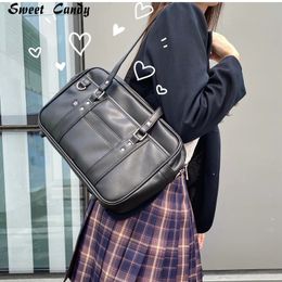 Briefcase high Students Bag Schoolbags Shoulder Bags14-16inch Laptop Bag's Messenger Bags Office HandbagPU Leather For Women 240118