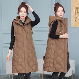 Women's Vests Women Quilted Puffer Vest Detachable Hooded Sleeveless Jacket Zipper-Up Autumn Winter Casual Warm Outerwear Female Waistcoat