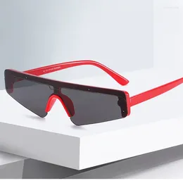 Sunglasses 2024 European And American Fashion Y2K Integrated Lens Street Show Cat-eye Triangle Glasses For Men Women