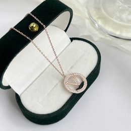 Necklace Womens Brand Designers Rose Gold Necklaces S925 Letter V For Wedding Party Jewerlry Gift