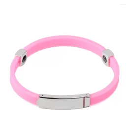 Charm Bracelets Silicone Sports Women Anti-static Bracelet Pink Radiation Protection Waterproof Stylish Casual Bangle For Girl Jewellery Gifts