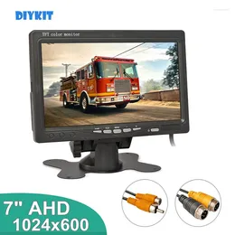 1024x600 AHD 7inch TFT LCD Car HD Monitor Rear View Support 1080P Camera 2 X 4PIN Video Input