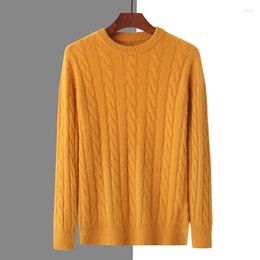 Men's Sweaters Mink Cashmere Sweater O-neck Pullover Autumn And Winter Loose Thick Plus Size Twist Casual Fashion Knitted Sweate