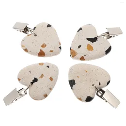 Table Cloth 4 Pcs Picnic Tables Outdoors Metal Tablecloth Clips Skirt Clamps Heart Weights Stand Skirting Hanger Heart-shaped Pendant