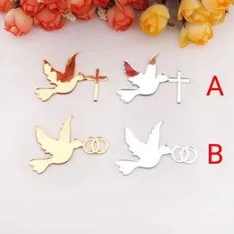 Party Decoration 30 Pcs/Lot Peace Dove DIY Acrylic Mirror Laser Cutting Wedding Baptism First Communion Favors Handcrafts Home Decor