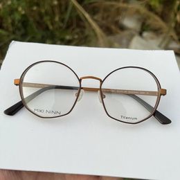 Sunglasses Frames French Brand Women's Eyeglasses In Pure Titanium Frame With Irregular Shape And Fashionable Orange Color