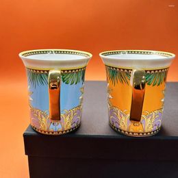 Mugs 2Pcs Set China Ceramic Couple Cup Luxury Mug Valentine's Day Wedding Birthday Gift In Box Milk Coffee
