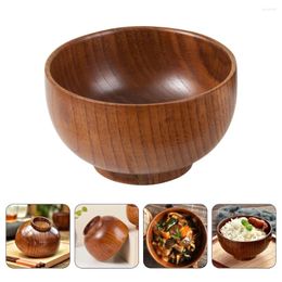 Dinnerware Sets 2 Pcs Wooden Bowls Rice Bread Salad Serving Japanese-style Fruit For Kitchen Counter