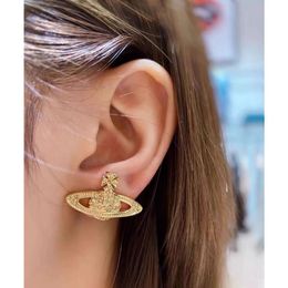 Planet Earring Designer Viviane for Woman vivieene westwood Western Empress Dowager Saturn Earrings Female Classic Wild Diamond Planet Earrings Straight