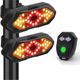 Other Lighting Accessories ZK30 Bicycle Turn Signal Light Wireless Remote Control USB Rechargeable Front Rear Bike Tail Lights Bicycles Scooters MTB Road YQ240205