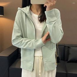 Women's Hoodies Autumn Fashion College Style Candy Color Classic Sweatshirt Zipper Hooded Jacket For Women